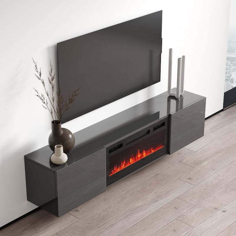 Cali EF Wall Mounted Electric Fireplace Modern 72" TV Stand On Sale